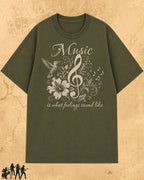 Music Is What Feelings Sound Like Cotton Tee Billien LLC 