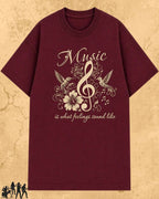 Music Is What Feelings Sound Like Cotton Tee Billien LLC 