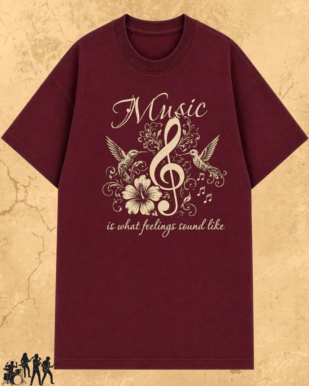 Music Is What Feelings Sound Like Cotton Tee Billien LLC 
