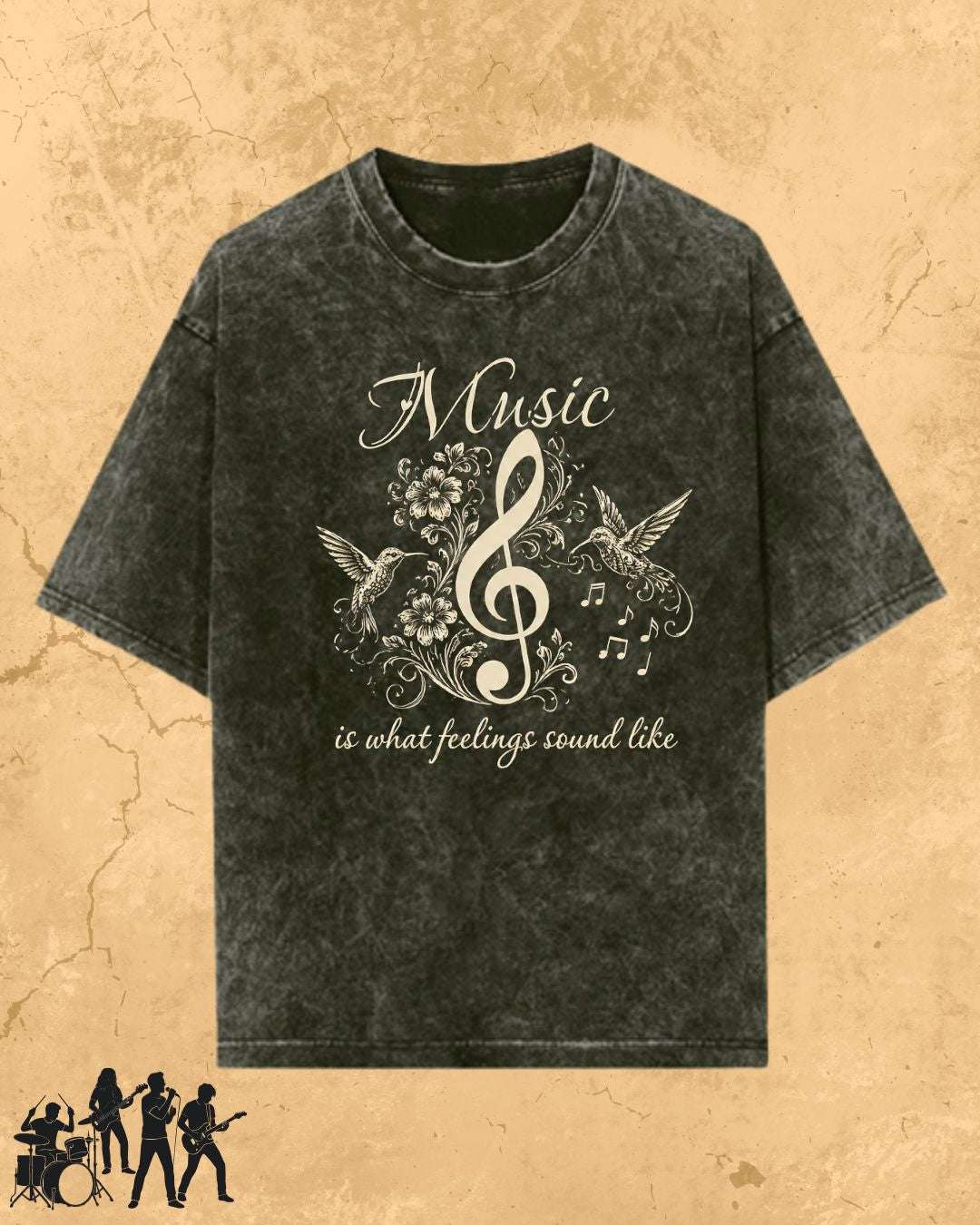 Music Is What Feelings Sound Like Cotton Tee Billien LLC 