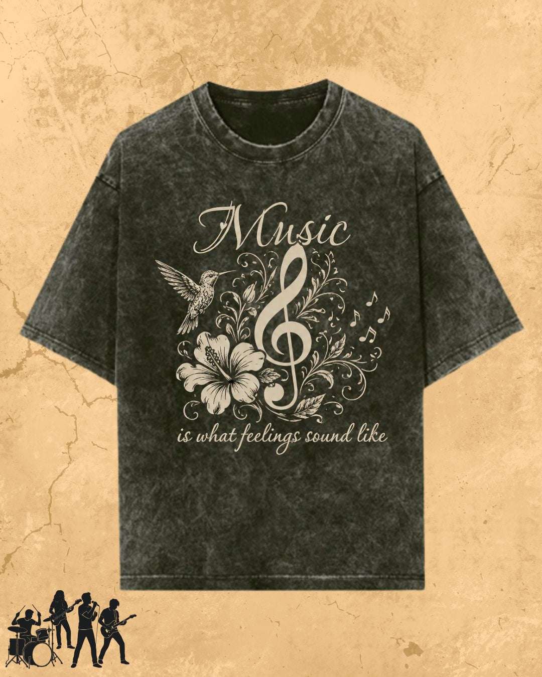 Music Is What Feelings Sound Like Cotton Tee Billien LLC 
