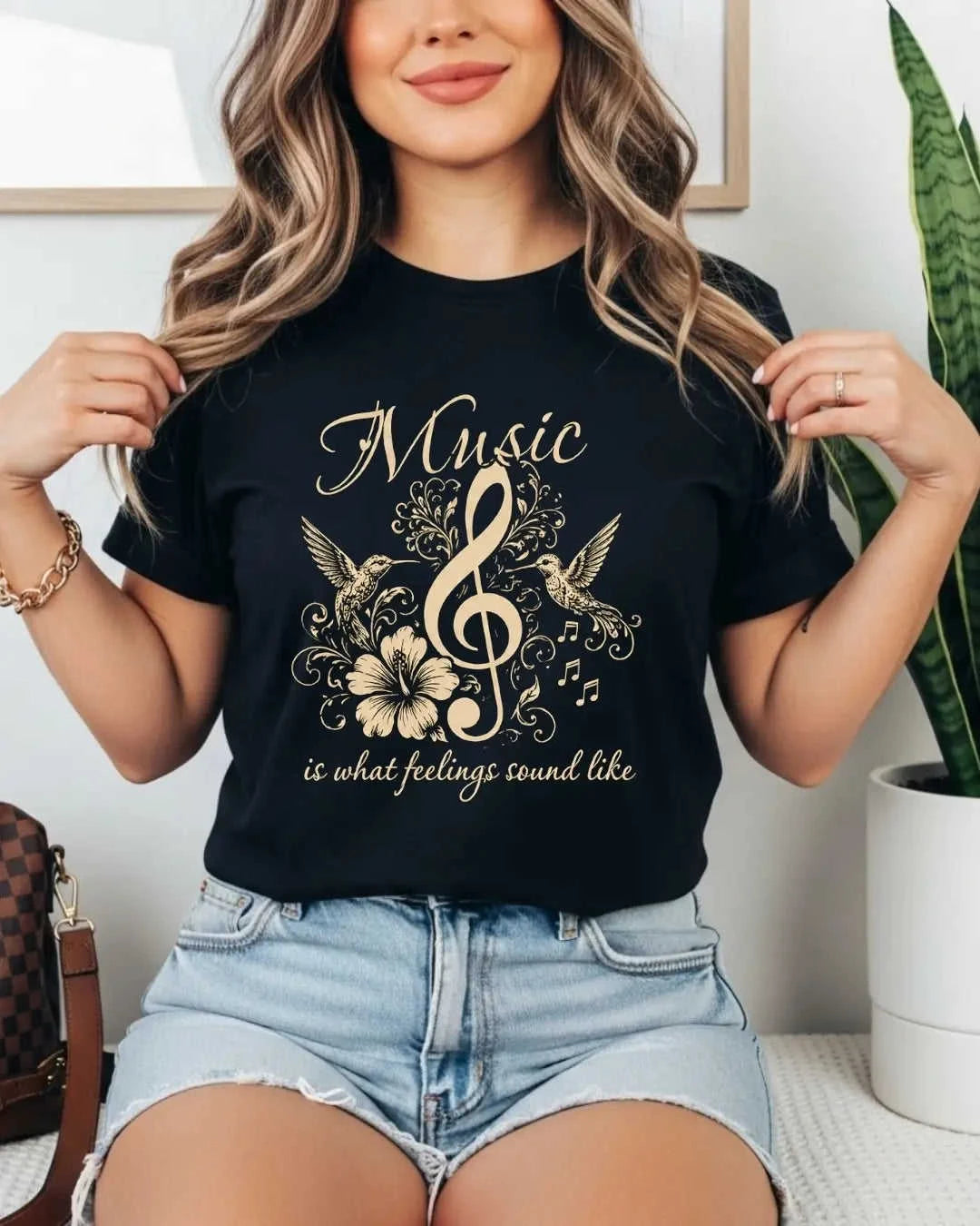 Music Is What Feelings Sound Like Cotton Tshirt Swiftsoul