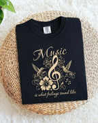 Music Is What Feelings Sound Like Cotton Tshirt Swiftsoul