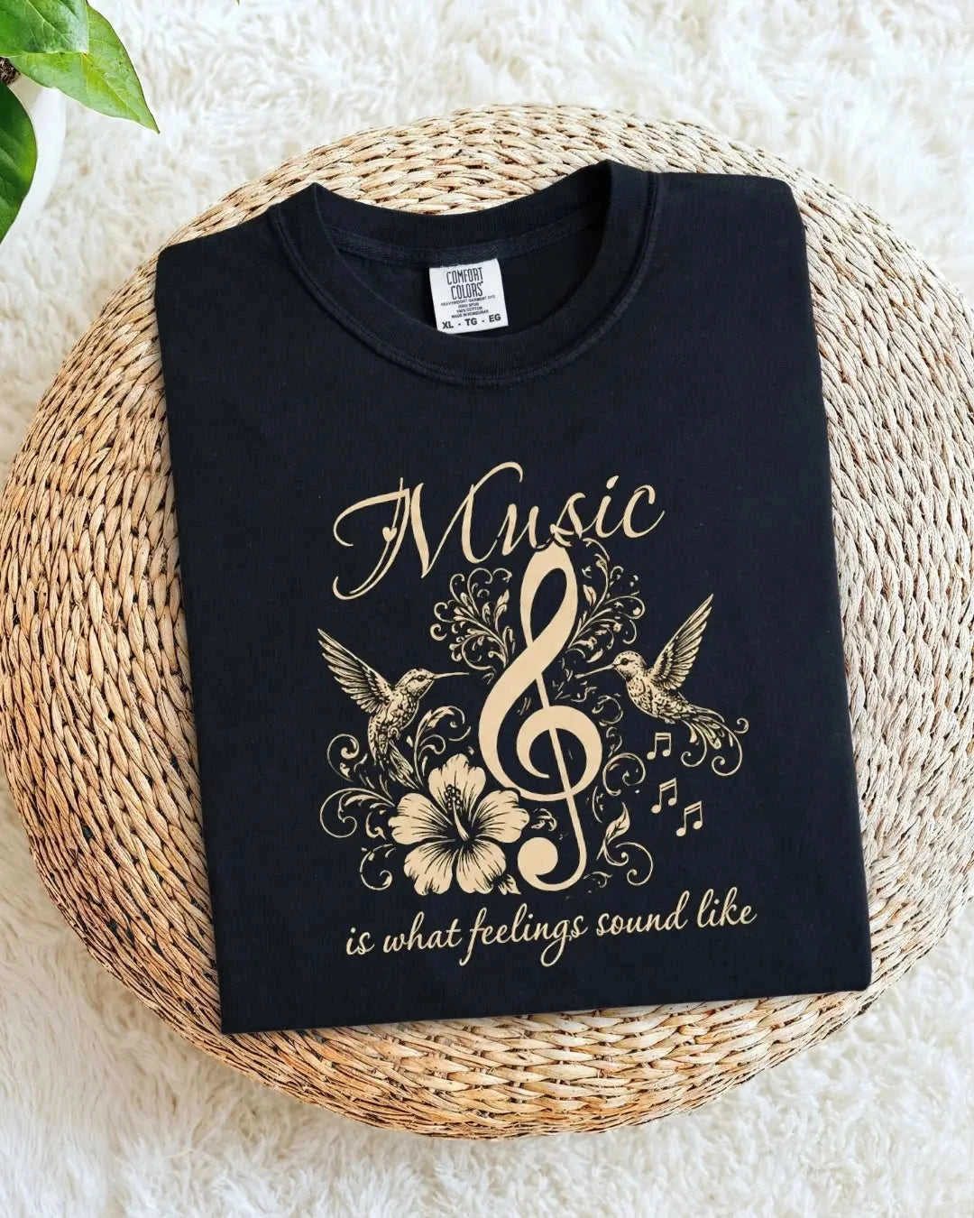 Music Is What Feelings Sound Like Cotton Tshirt Swiftsoul