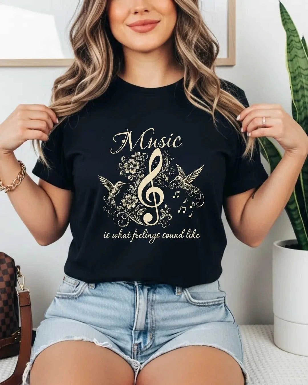 Music Is What Feelings Sound Like Cotton Tshirt Swiftsoul