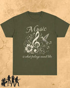 Music Is What Feelings Sound Like Cotton Tshirt Swiftsoul