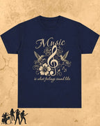 Music Is What Feelings Sound Like Cotton Tshirt Swiftsoul