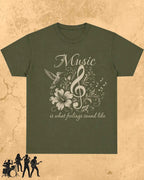 Music Is What Feelings Sound Like Cotton Tshirt Swiftsoul