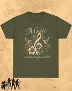 Music Is What Feelings Sound Like Cotton Tshirt Swiftsoul