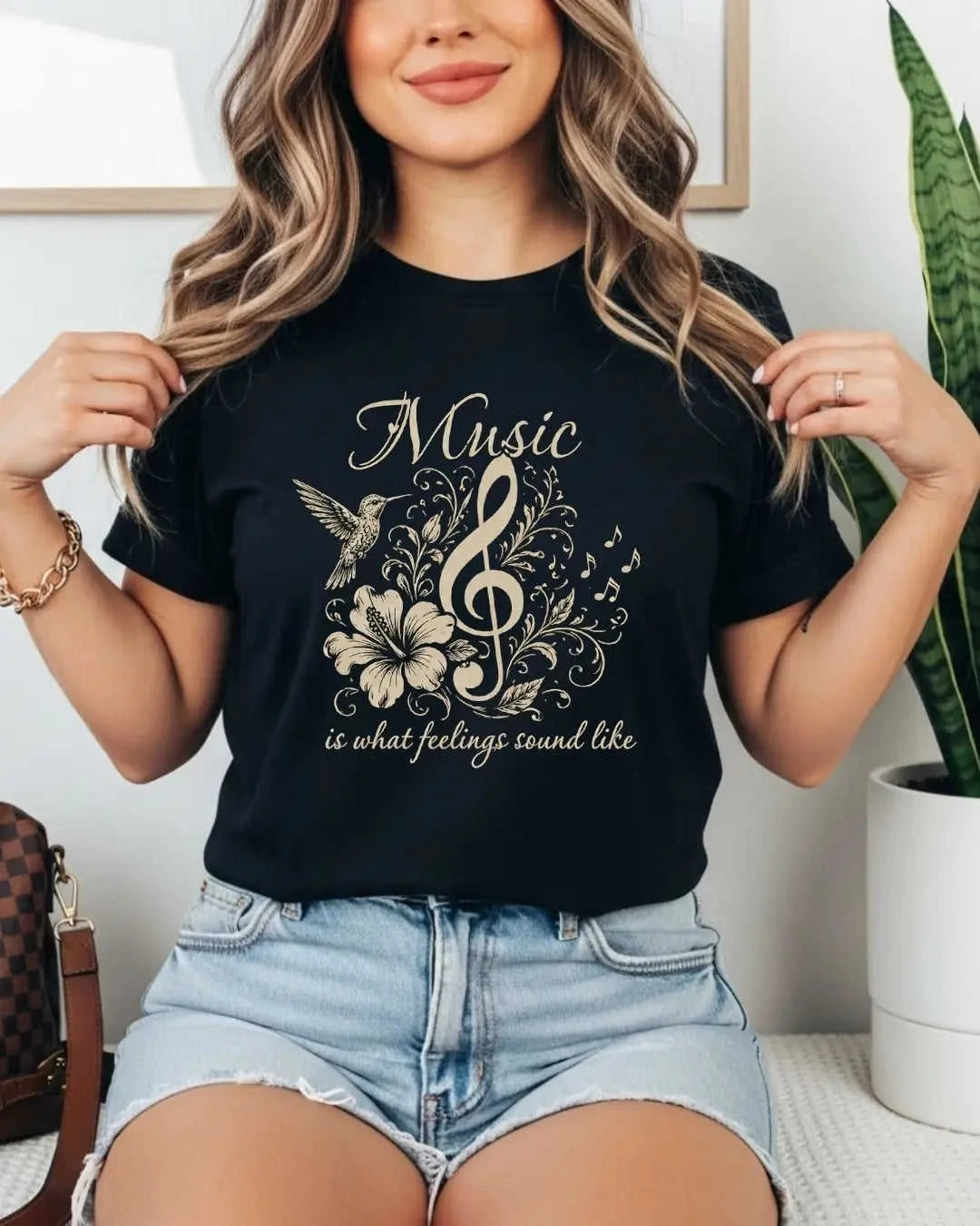 Music Is What Feelings Sound Like Cotton Tshirt Swiftsoul