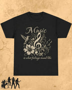 Music Is What Feelings Sound Like Cotton Tshirt Swiftsoul