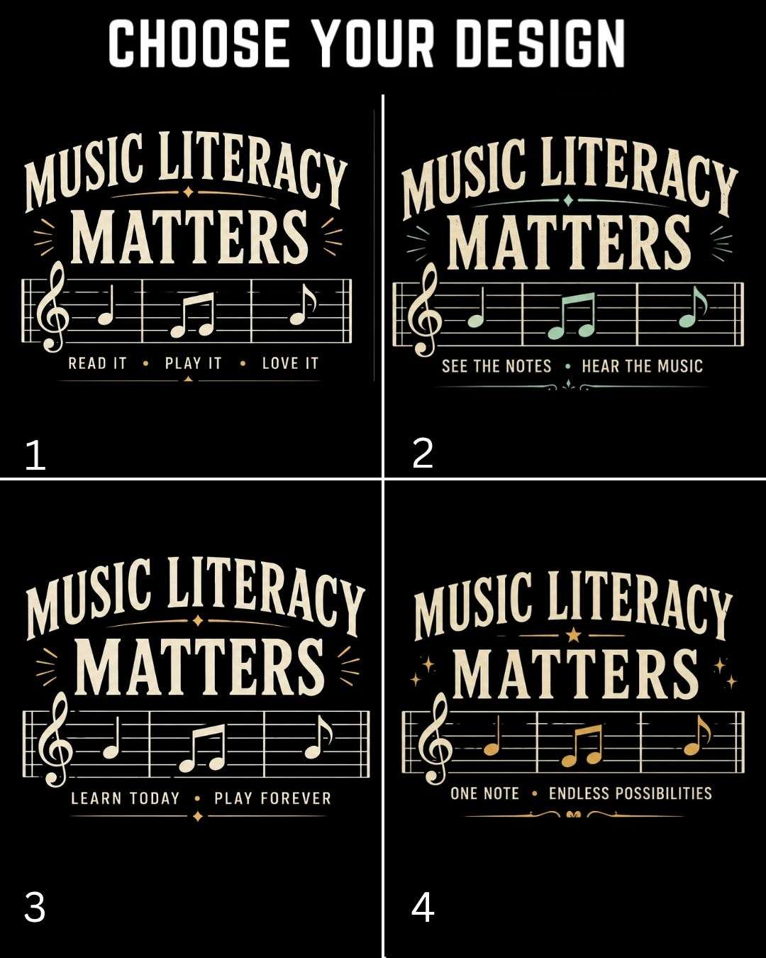 Music Literacy Matters Cotton T-Shirt Billien LLC 