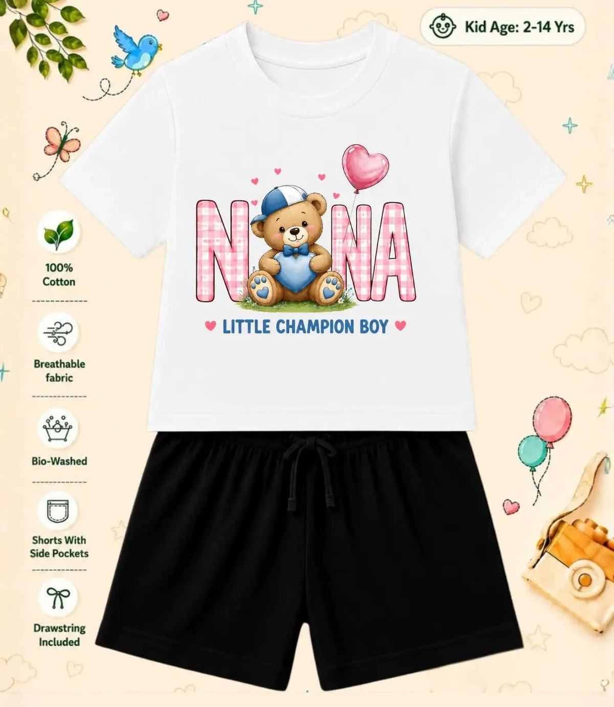 Nana & Nani's Blessing Kid Co-ord Set Swiftsoul