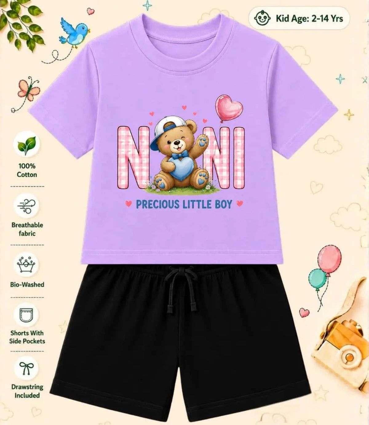 Nana & Nani's Blessing Kid Co-ord Set Swiftsoul