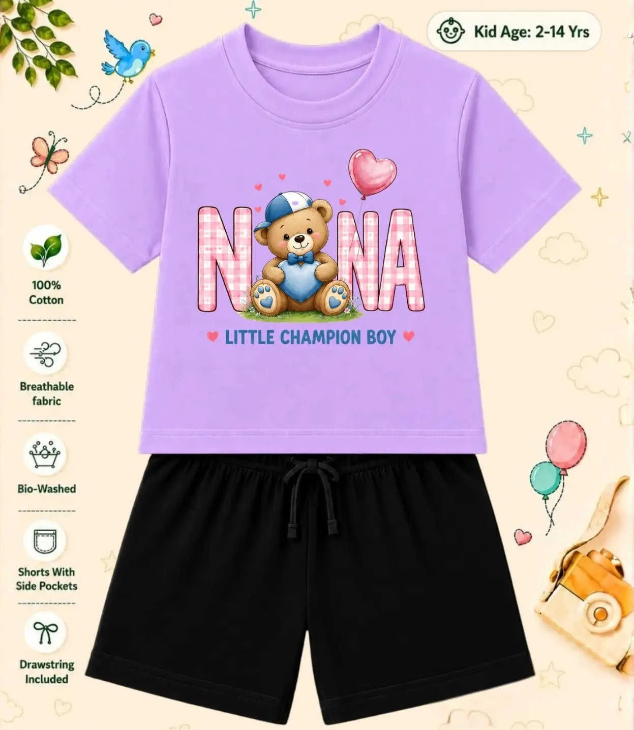 Nana & Nani's Blessing Kid Co-ord Set Swiftsoul