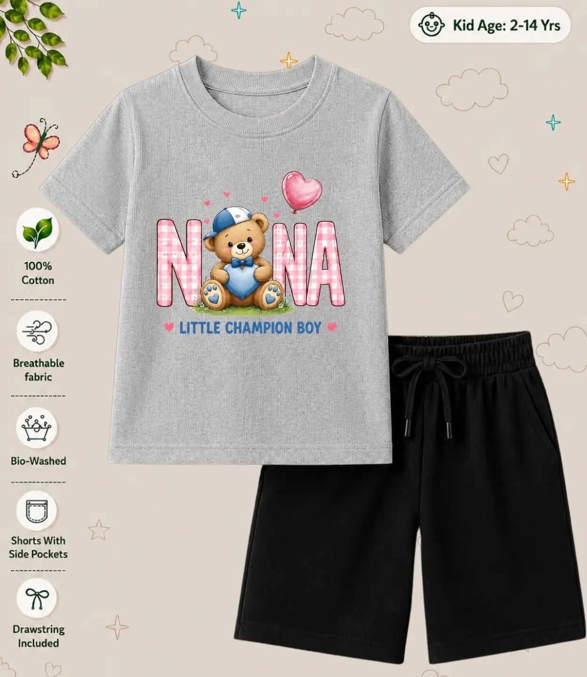 Nana & Nani's Blessing Kid Co-ord Set Swiftsoul