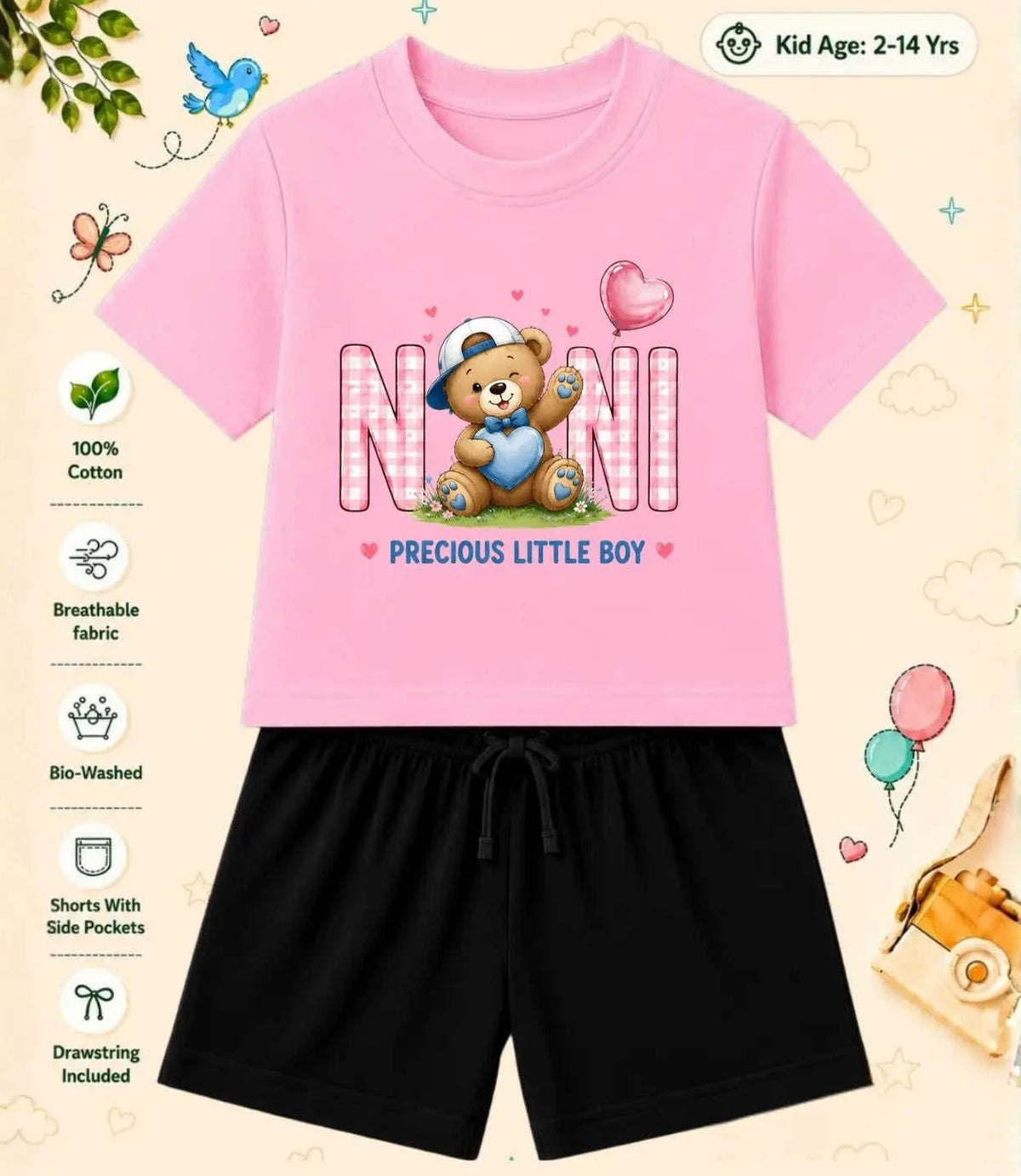 Nana & Nani's Blessing Kid Co-ord Set Swiftsoul