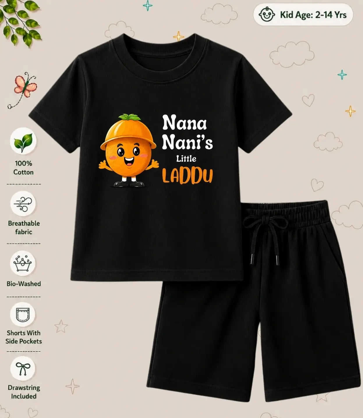 Nana & Nani's Cute Kid  Co-ord Set Swiftsoul