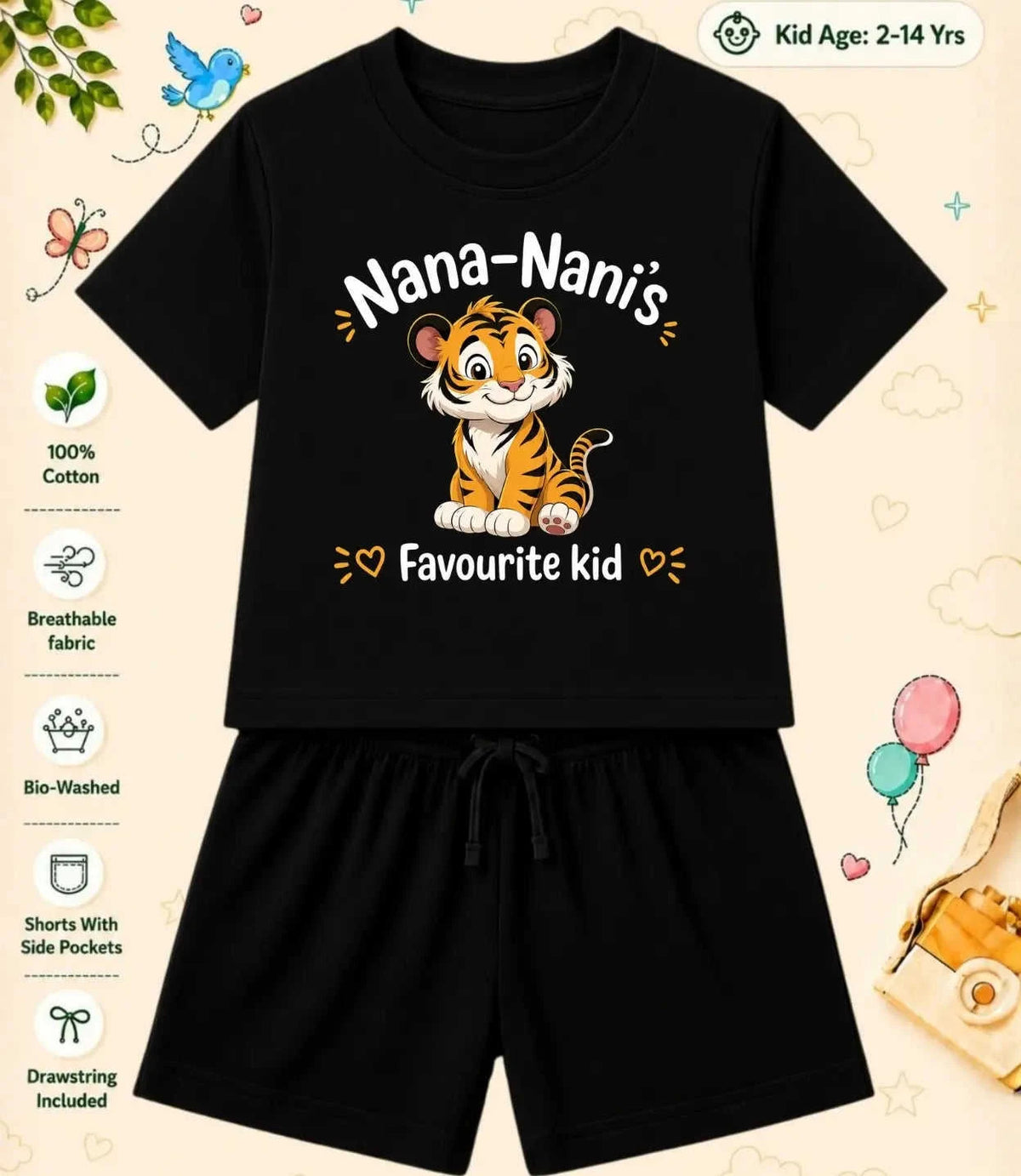 Nana & Nani's Cute Kid  Co-ord Set Swiftsoul