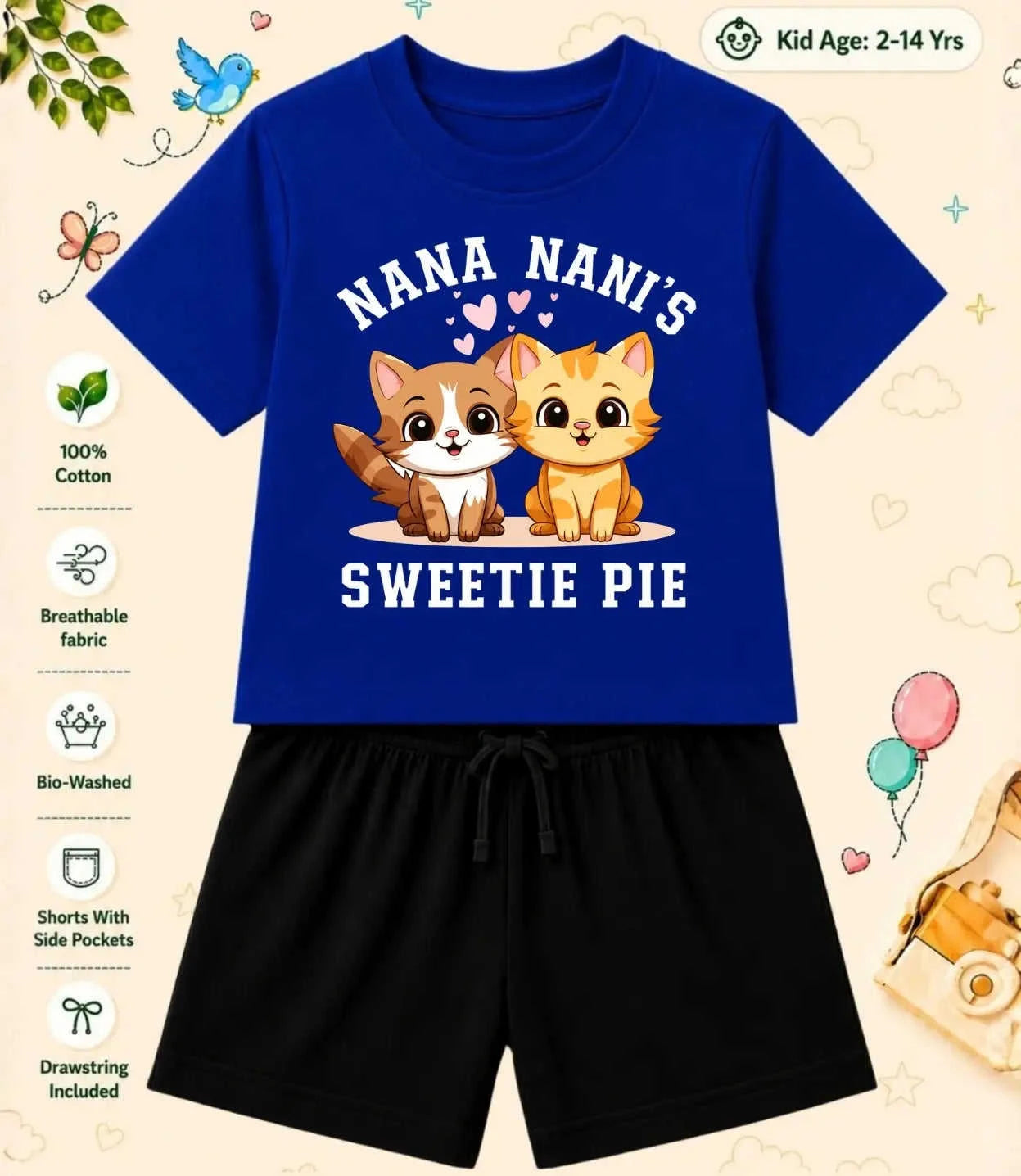 Nana & Nani's Cute Kid  Co-ord Set Swiftsoul