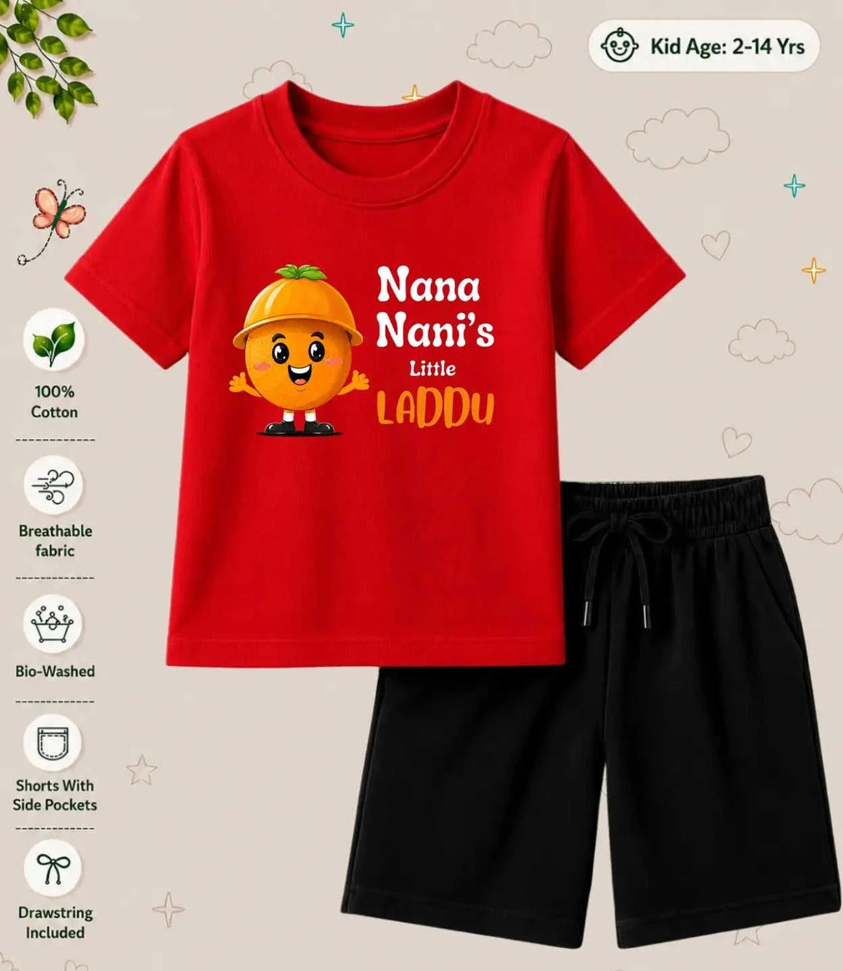 Nana & Nani's Cute Kid  Co-ord Set Swiftsoul