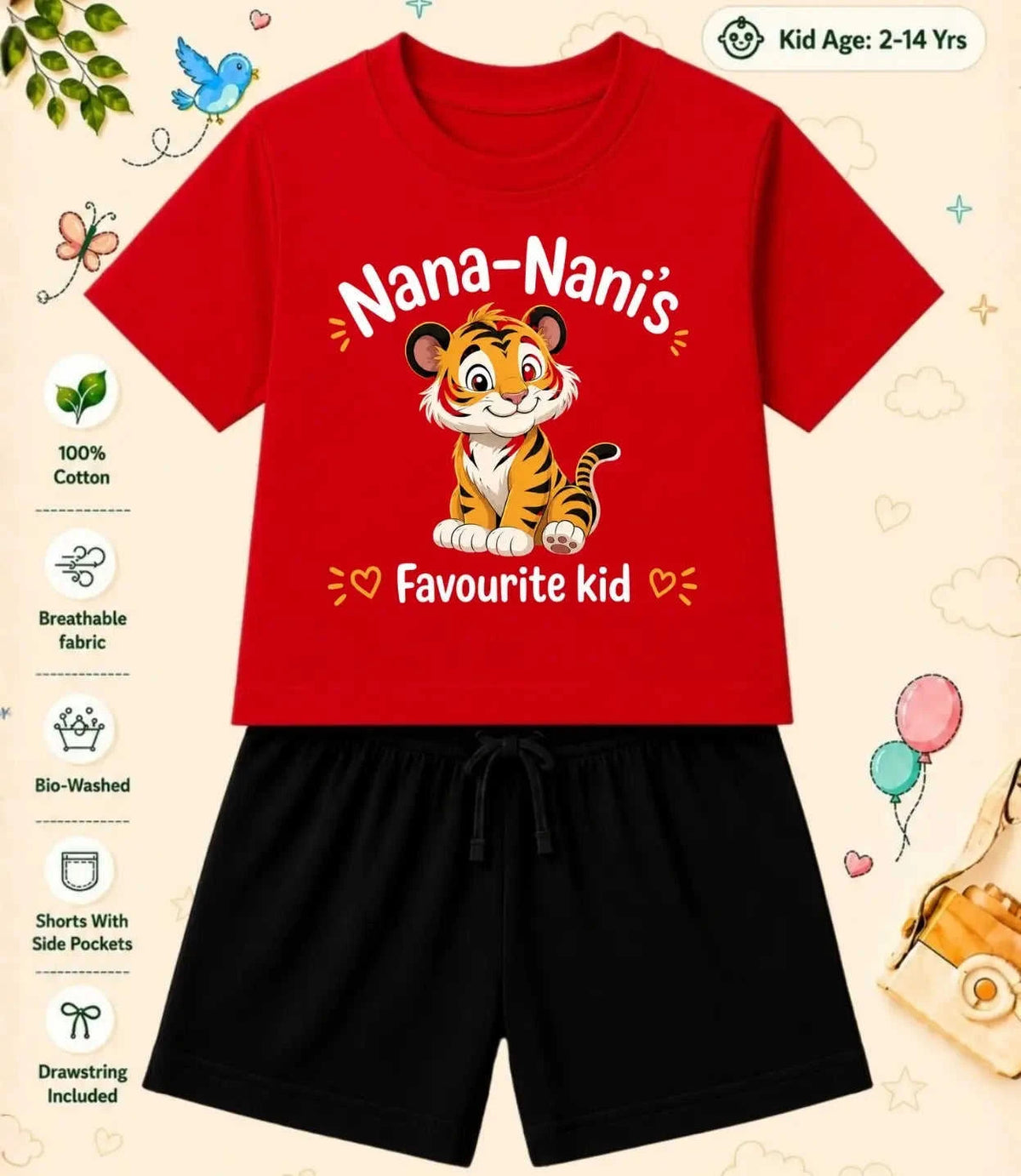Nana & Nani's Cute Kid  Co-ord Set Swiftsoul