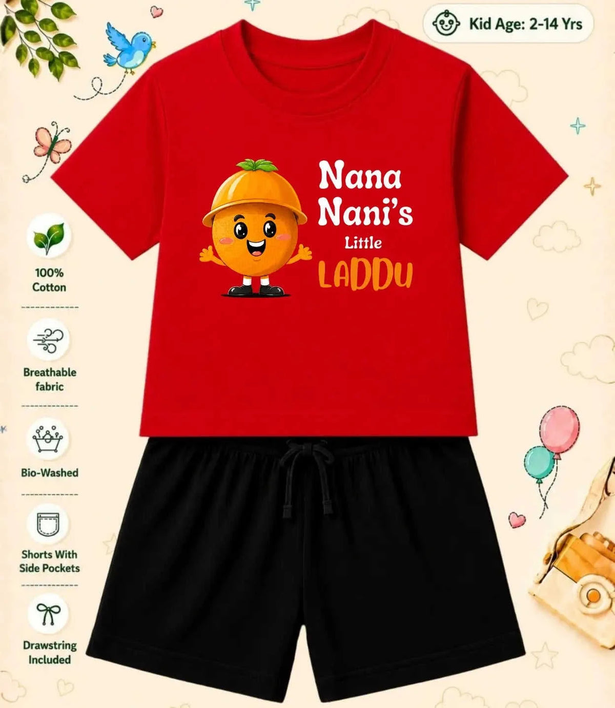 Nana & Nani's Cute Kid  Co-ord Set Swiftsoul