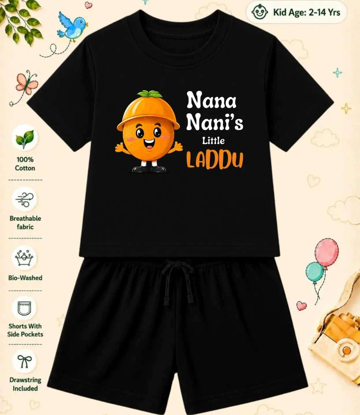 Nana & Nani's Cute Kid  Co-ord Set Swiftsoul
