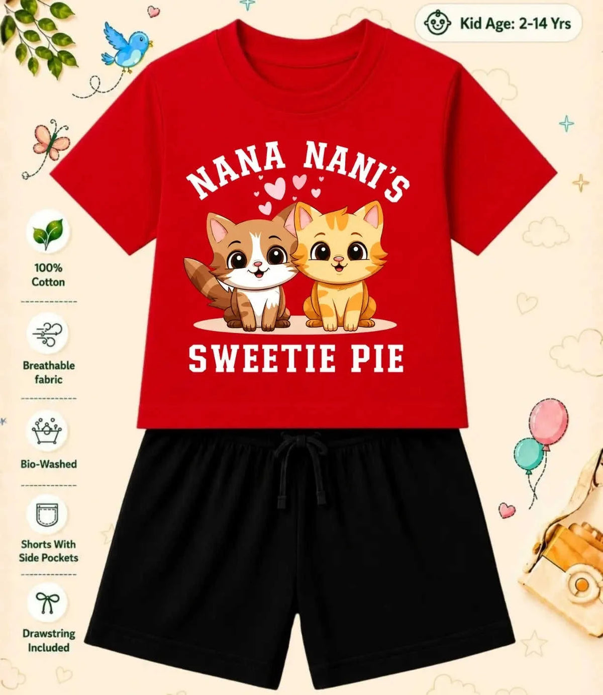Nana & Nani's Cute Kid  Co-ord Set Swiftsoul