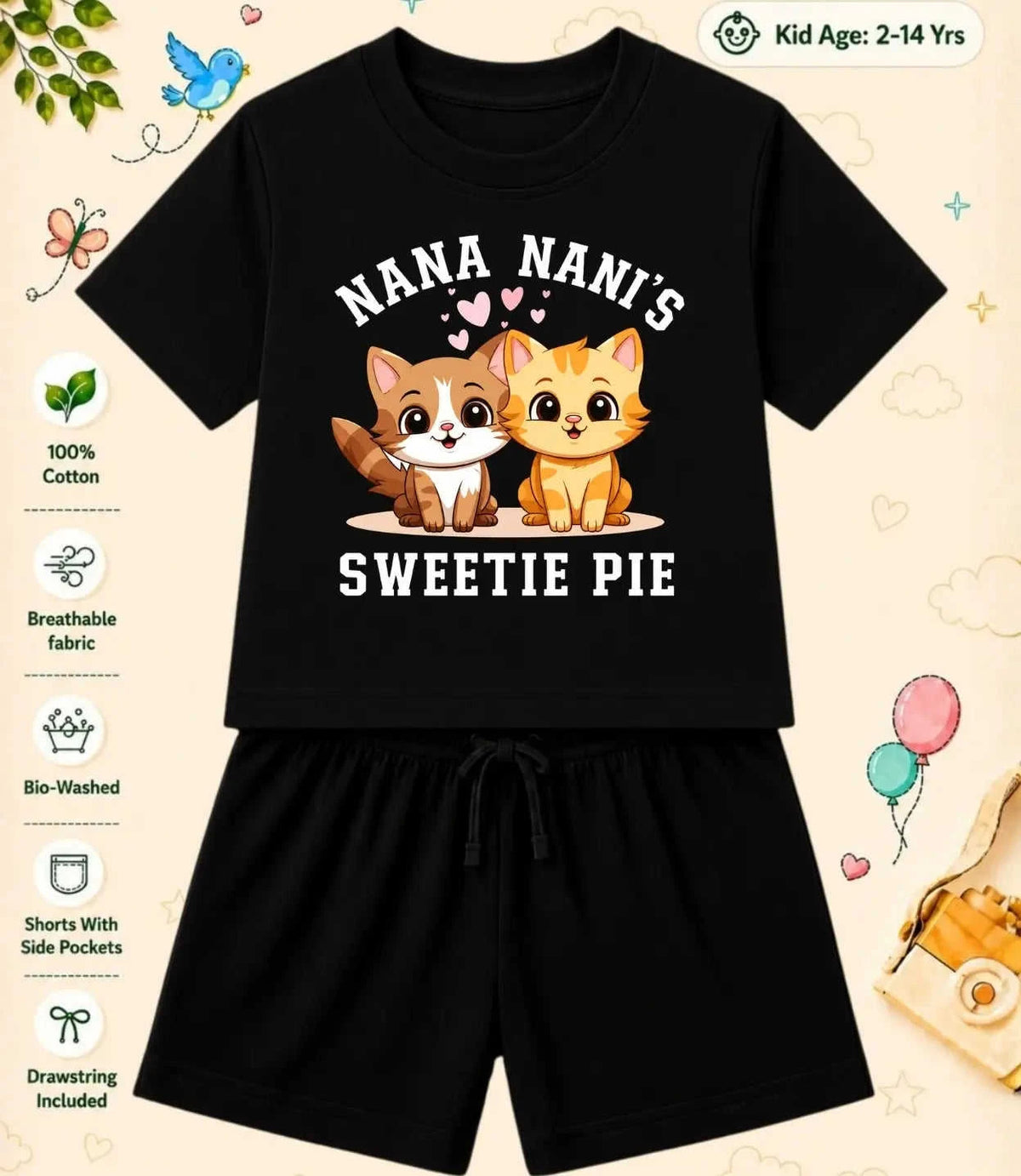 Nana & Nani's Cute Kid  Co-ord Set Swiftsoul