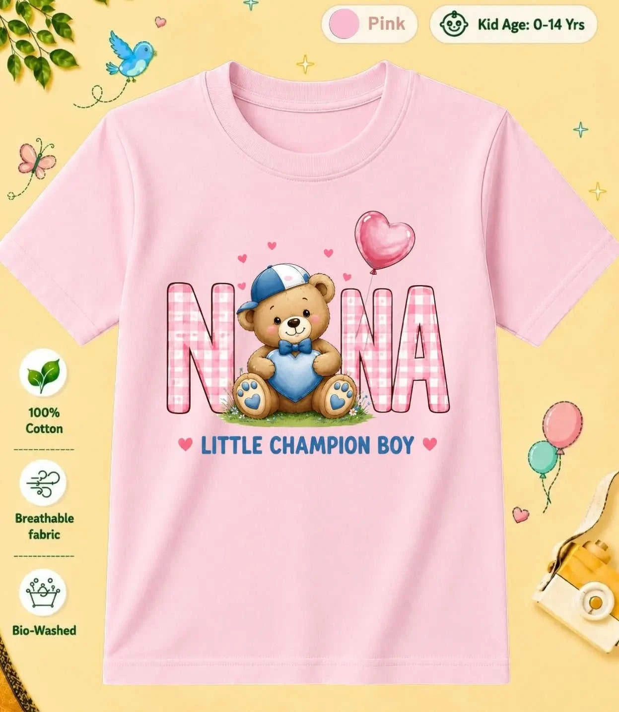 Nana & Nani's Sweetheart kids Cotton Tee Swiftsoul