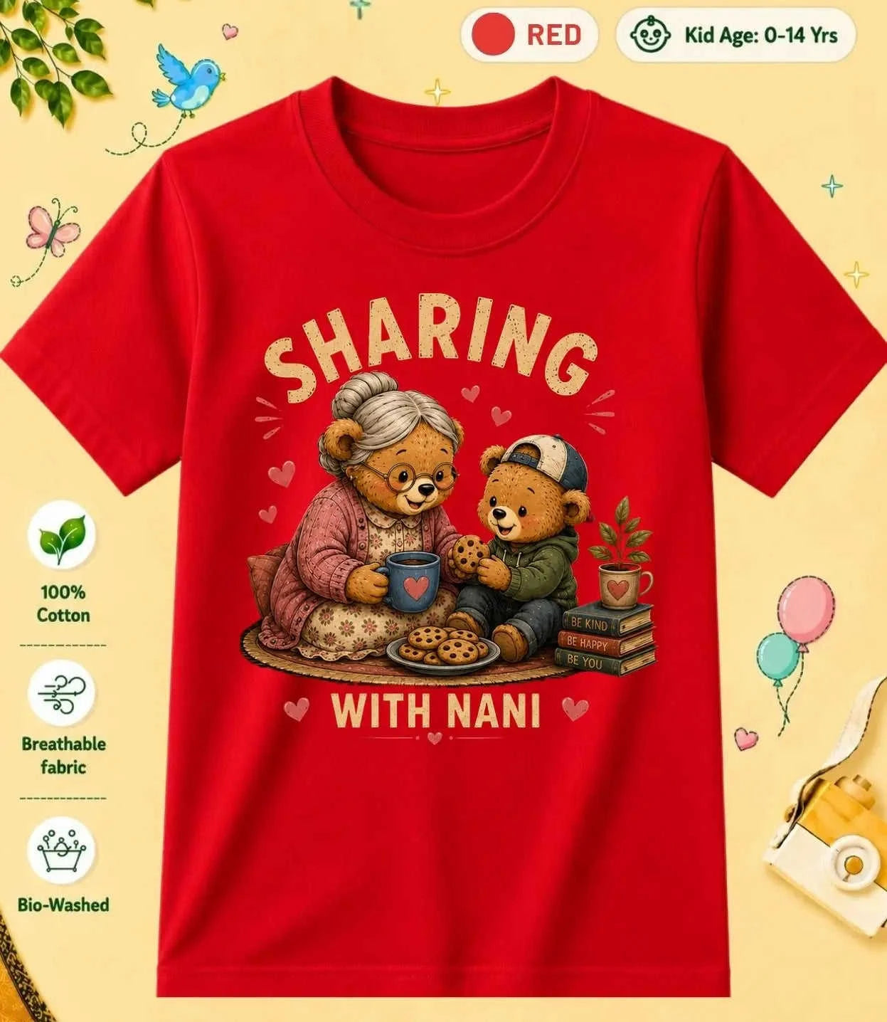 Nana & Nani's Sweetheart kids Cotton Tee Swiftsoul
