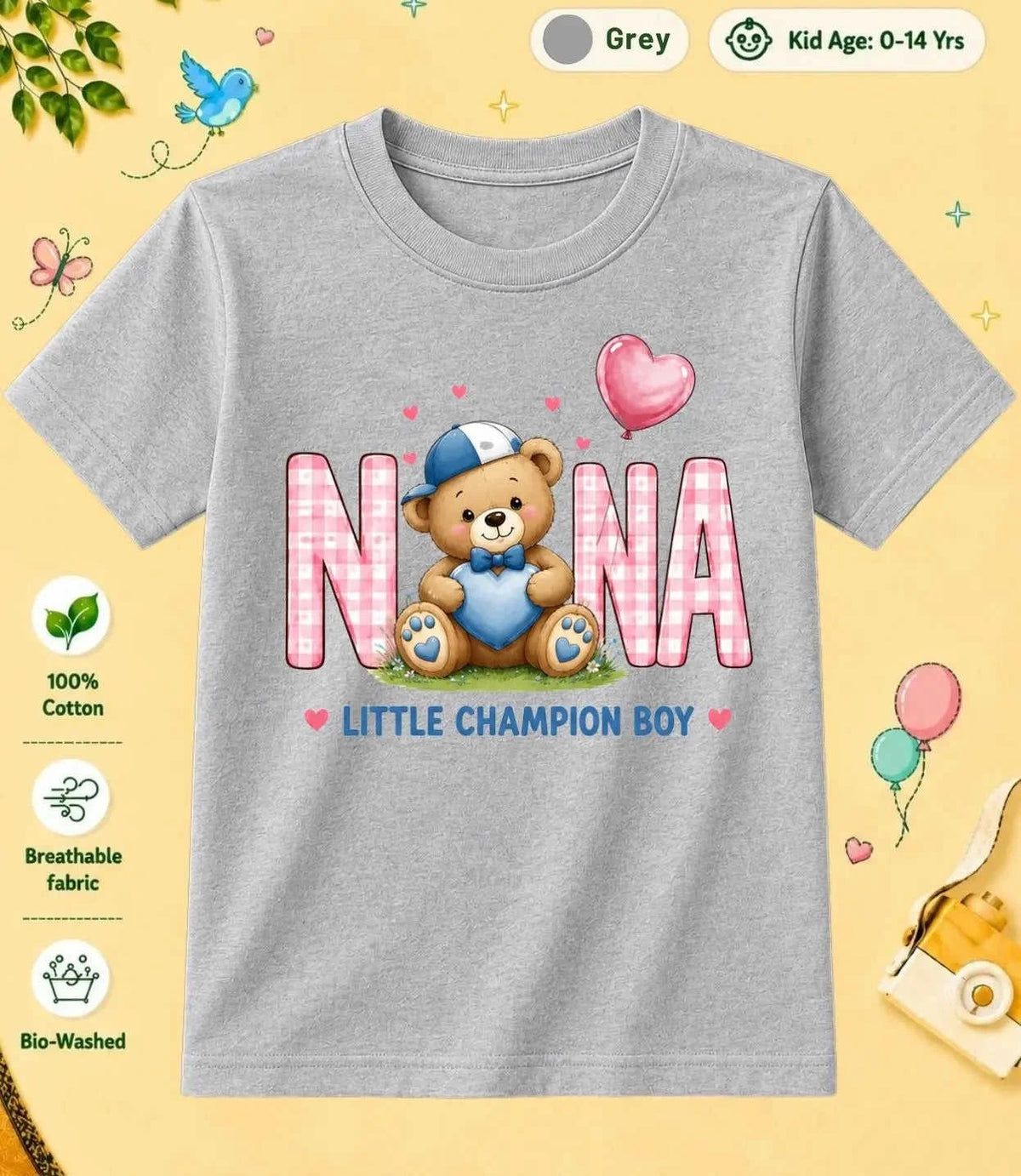 Nana & Nani's Sweetheart kids Cotton Tee Swiftsoul