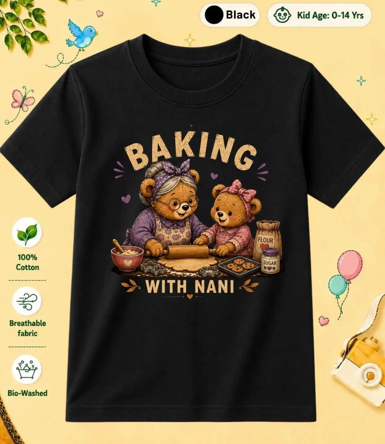 Nana & Nani's Sweetheart kids Cotton Tee Swiftsoul