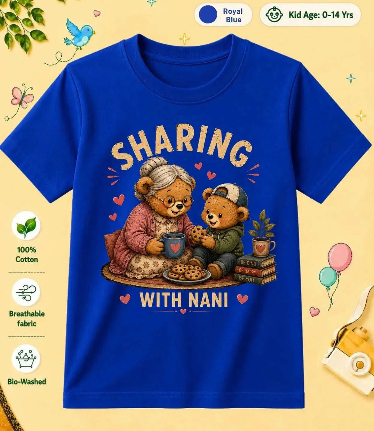 Nana & Nani's Sweetheart kids Cotton Tee Swiftsoul