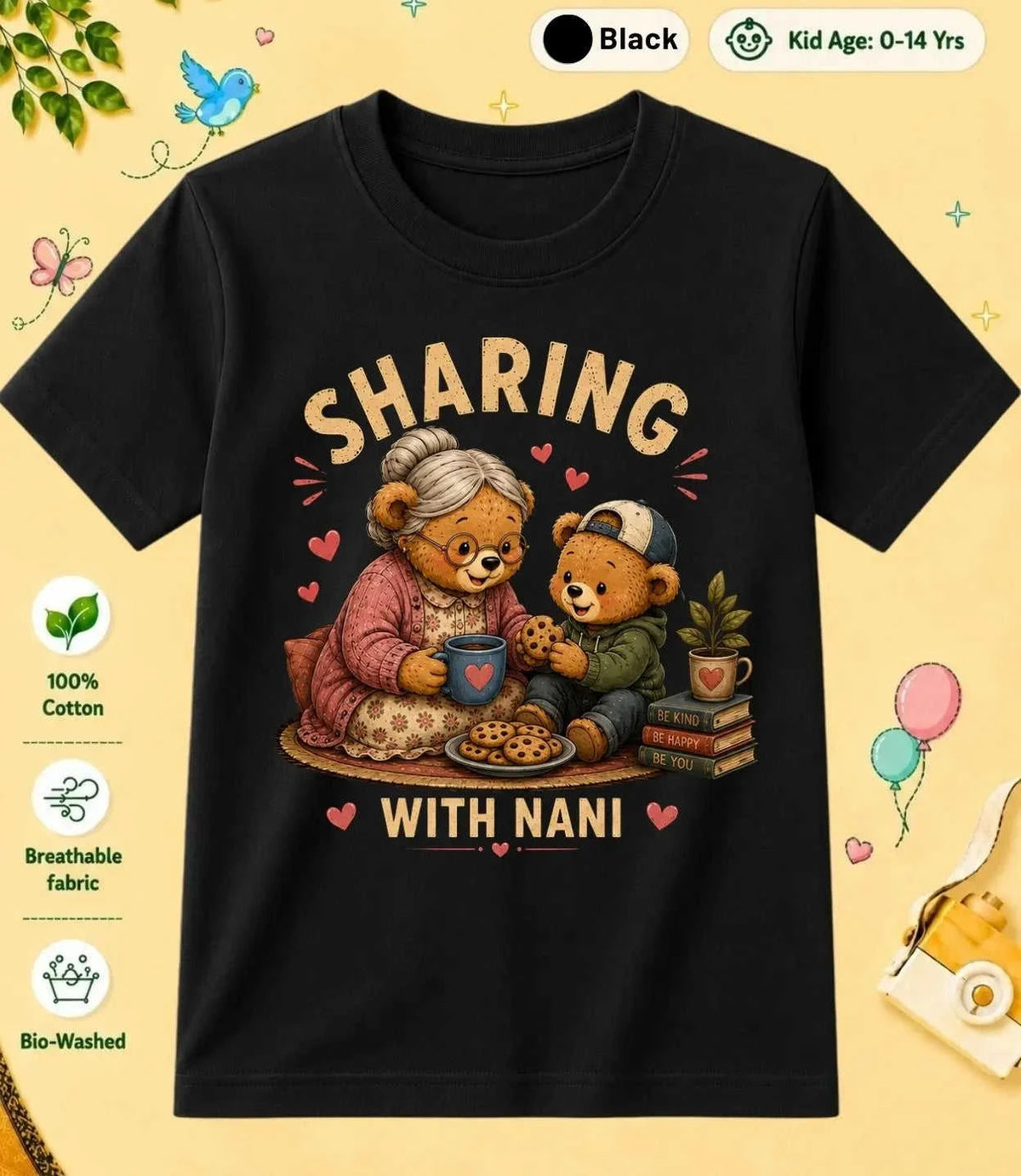 Nana & Nani's Sweetheart kids Cotton Tee Swiftsoul