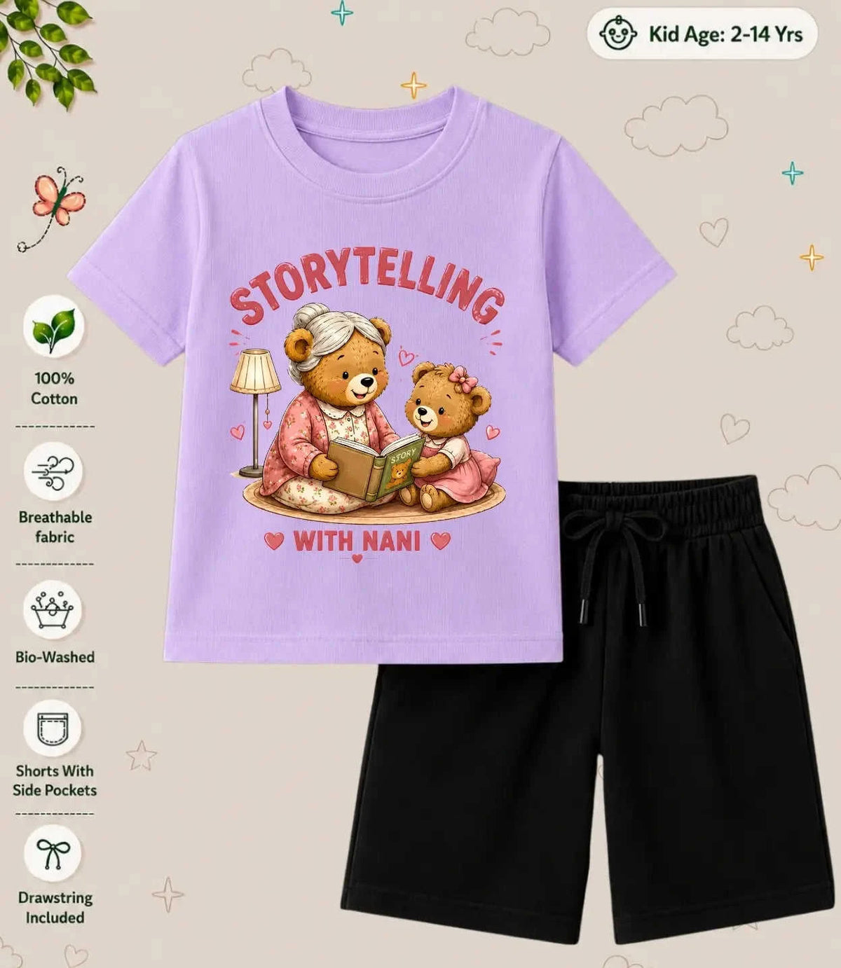 Nana & Nani's World Kid Co-ord Set Swiftsoul