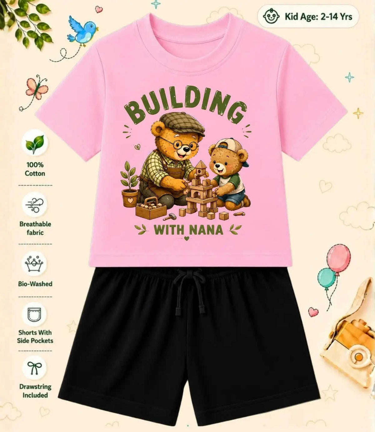 Nana & Nani's World Kid Co-ord Set Swiftsoul