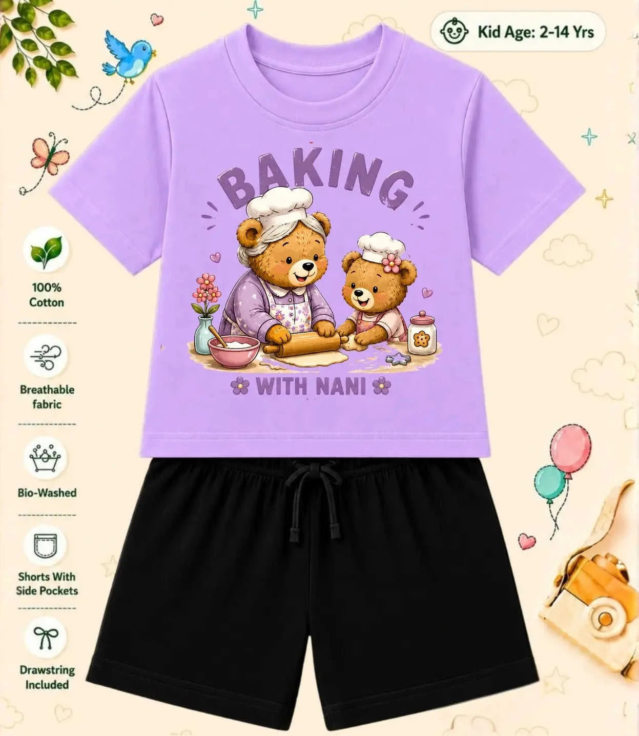Nana & Nani's World Kid Co-ord Set Swiftsoul