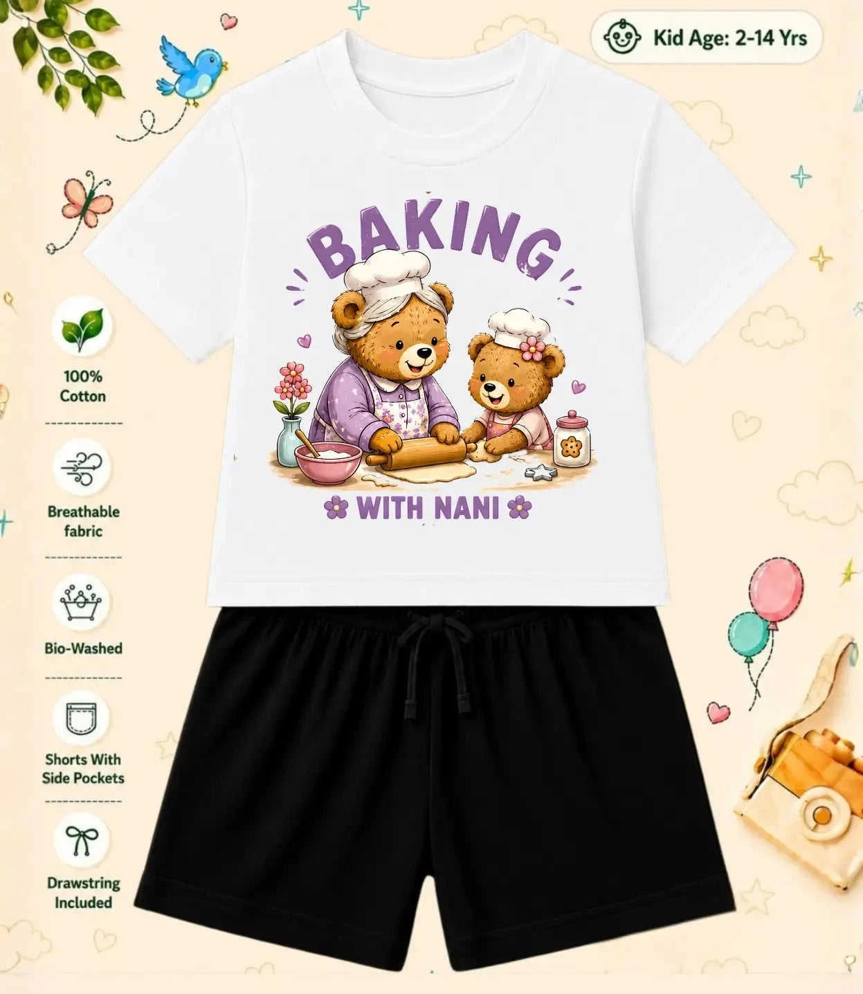 Nana & Nani's World Kid Co-ord Set Swiftsoul