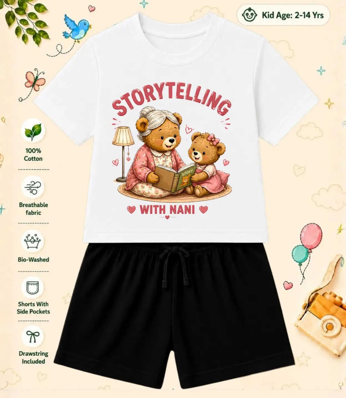 Nana & Nani's World Kid Co-ord Set Swiftsoul