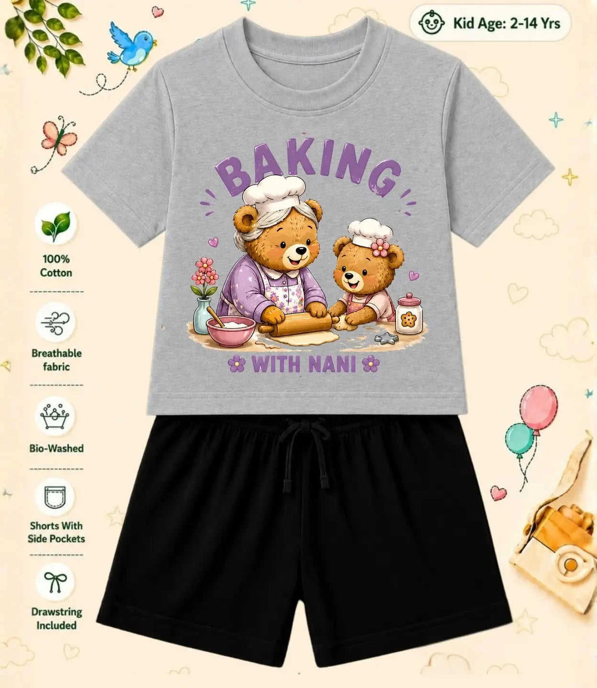 Nana & Nani's World Kid Co-ord Set Swiftsoul
