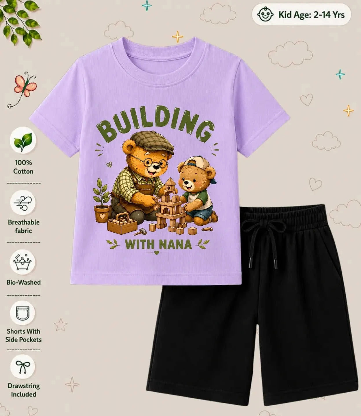 Nana & Nani's World Kid Co-ord Set Swiftsoul