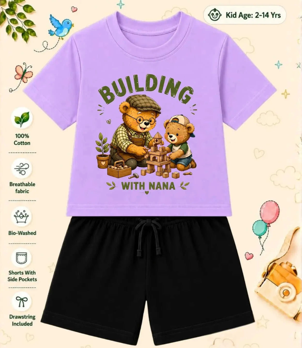 Nana & Nani's World Kid Co-ord Set Swiftsoul