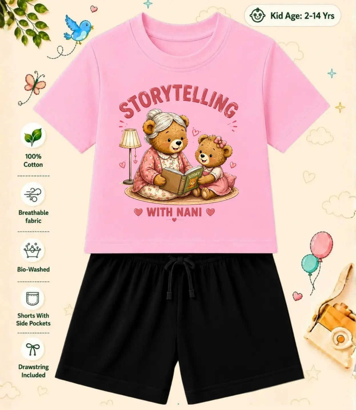 Nana & Nani's World Kid Co-ord Set Swiftsoul