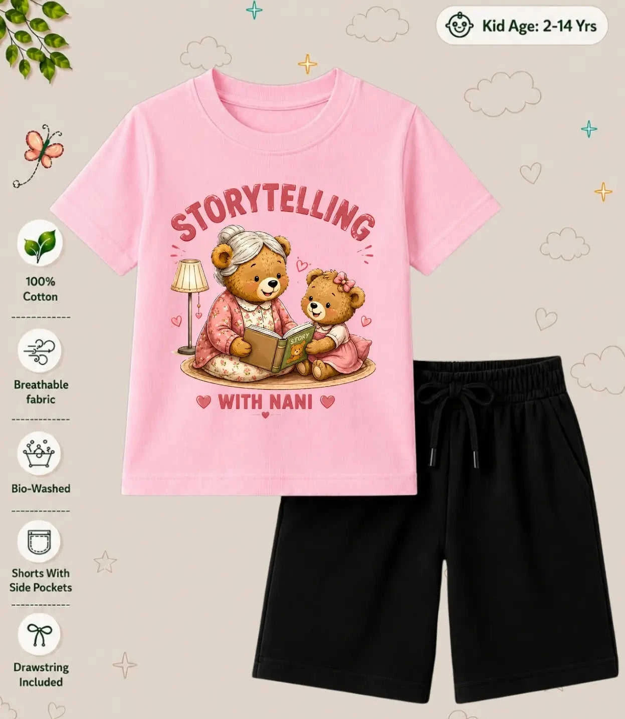 Nana & Nani's World Kid Co-ord Set Swiftsoul