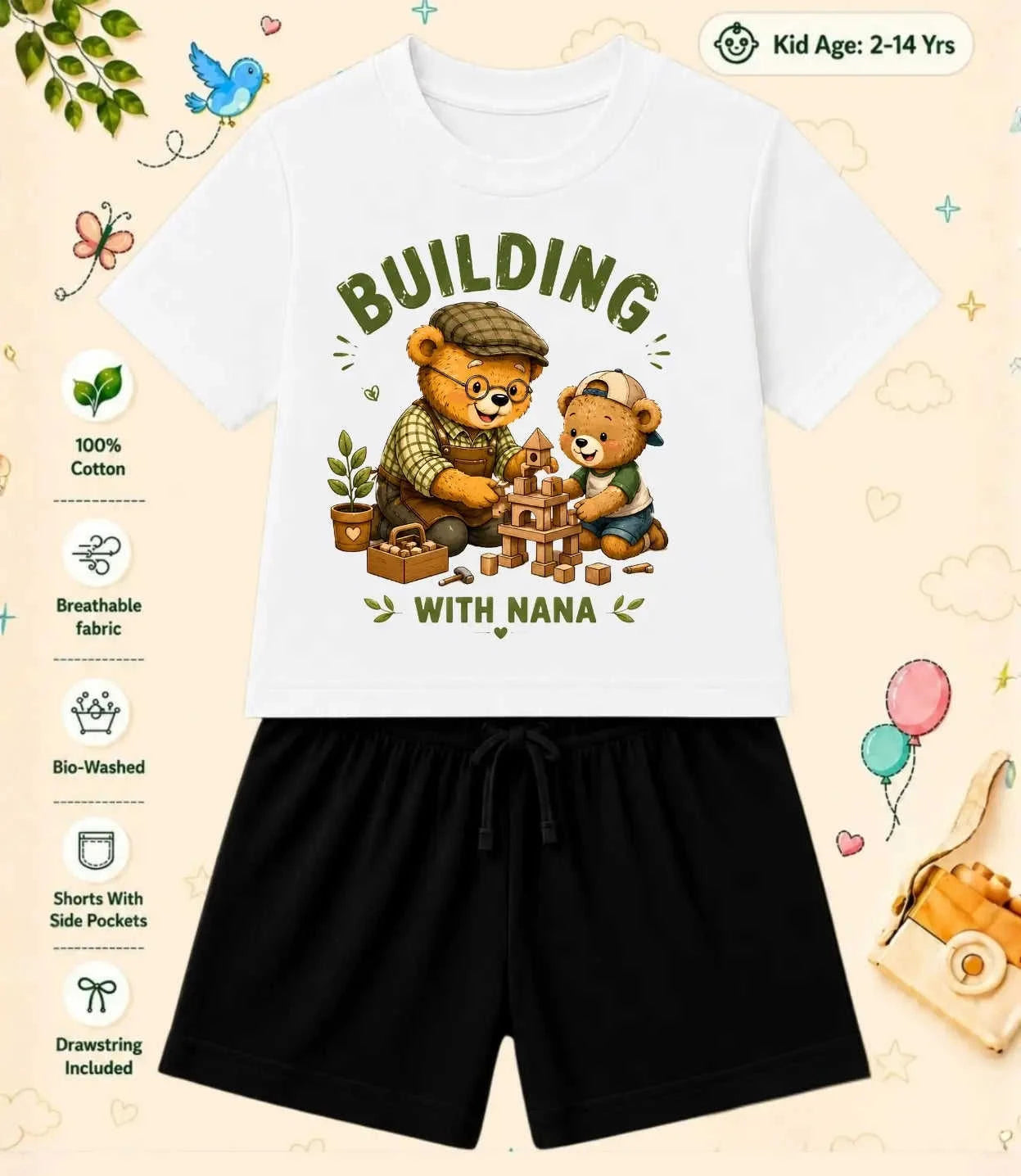 Nana & Nani's World Kid Co-ord Set Swiftsoul