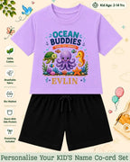 Ocean Theme Custom Kid Co-ord Set Swiftsoul