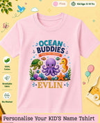 Ocean Theme Custom Kid Cotton Tshirt Swiftsoul