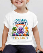 Ocean Theme Custom Kid Cotton Tshirt Swiftsoul